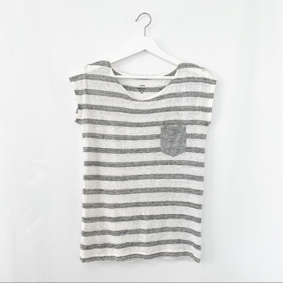 J. Crew Linen Boatneck Tee - Picture 2 of 5